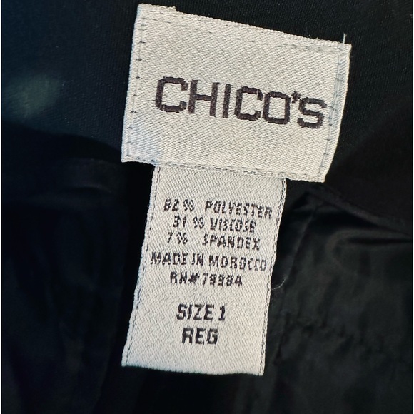 Chico's Black Label Wide Leg Pants Black Size 1/8 MEDIUM Office Career Pants NEW - Picture 7 of 13